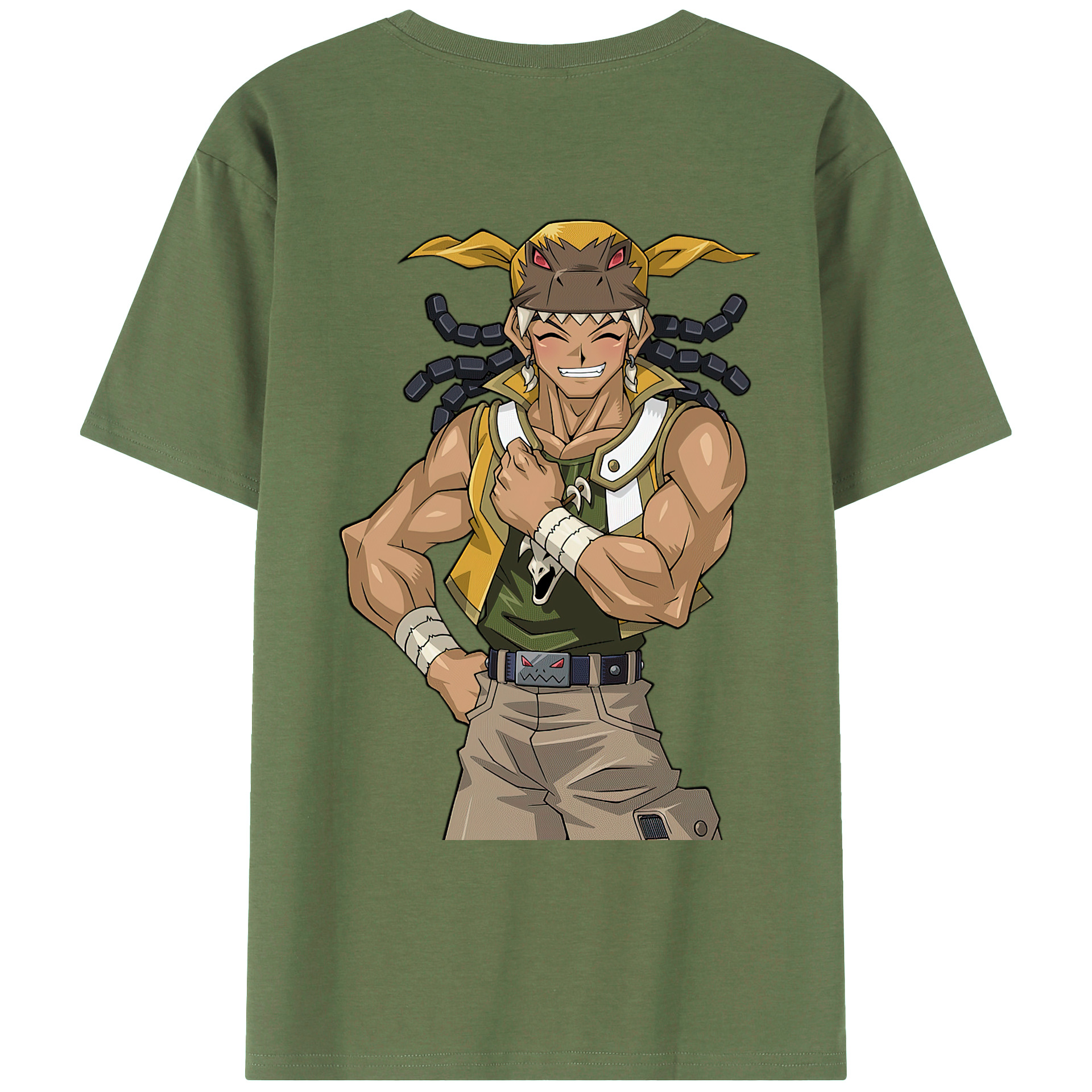 （画像用） 遊☆戯☆王 Yu-Gi-Oh! 綿100％ メンズ半袖Tシャツ（バックプリント） 通気性